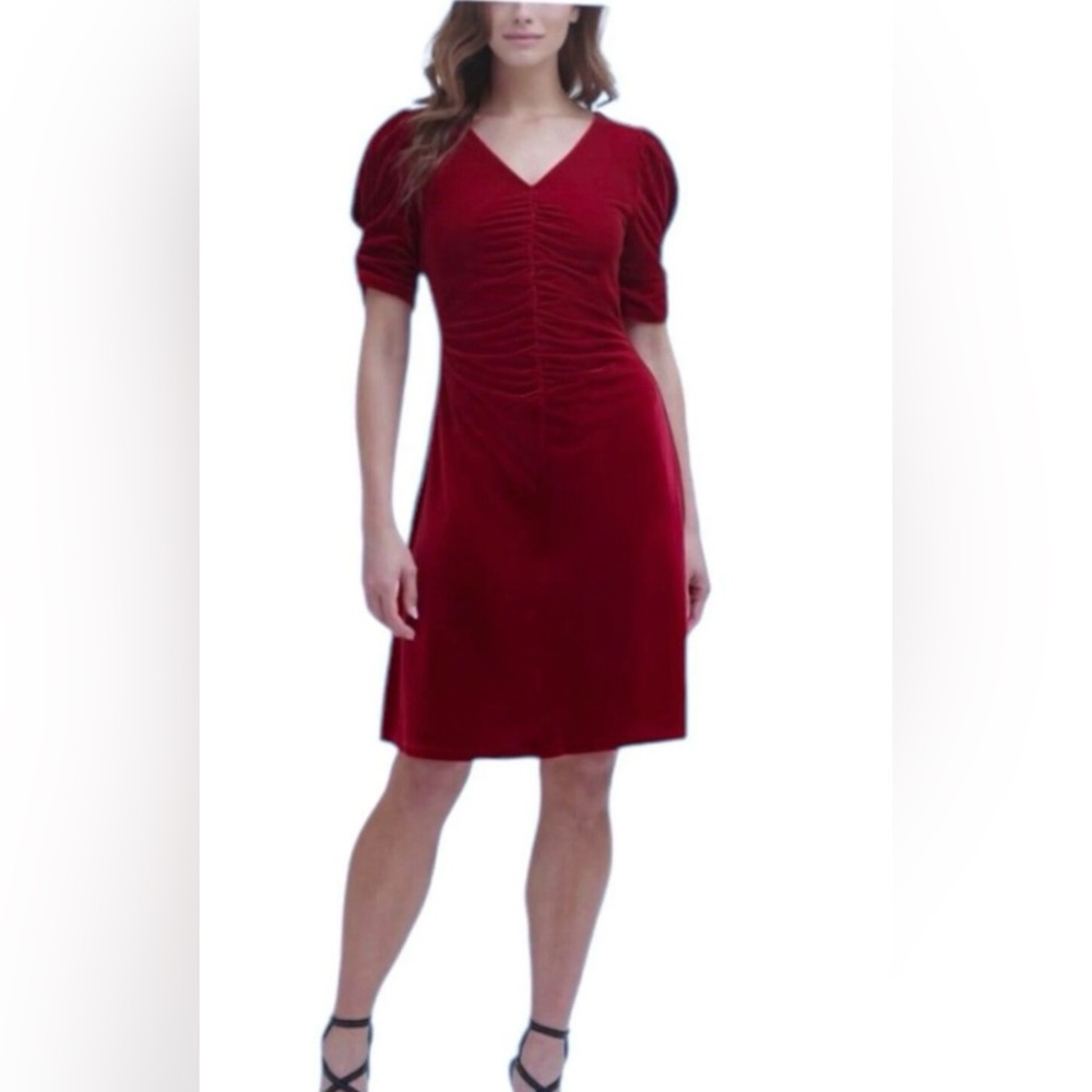 Elegant Red Velvet Dress